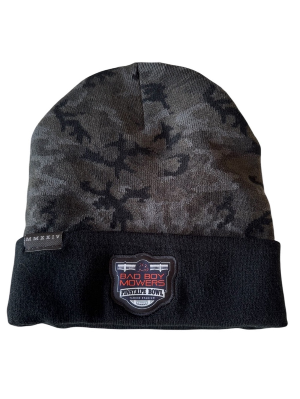 Camo Bad Boy Mowers Pinstripe Bowl Yankee Stadium Beanie